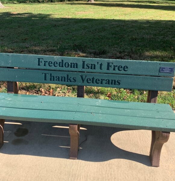 FREEDOM IS’NT FREE WAR MEMORIAL BENCH