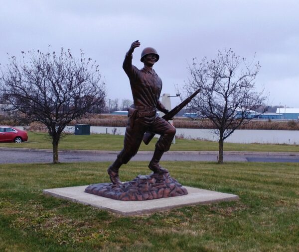 WORLD WAR II ARMY RANGERS MEMORIAL STATUE A
