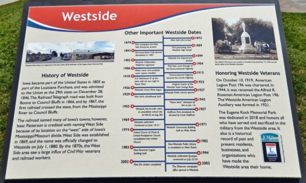 HONORING WESTSIDE WARRIORS MEMORIAL PLAQUE