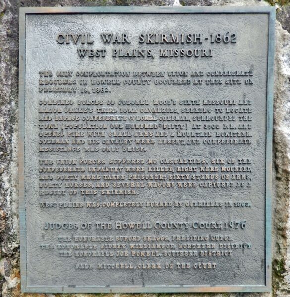CIVIL WAR SKIRMISH-1862 MEMORIAL PLAQUE