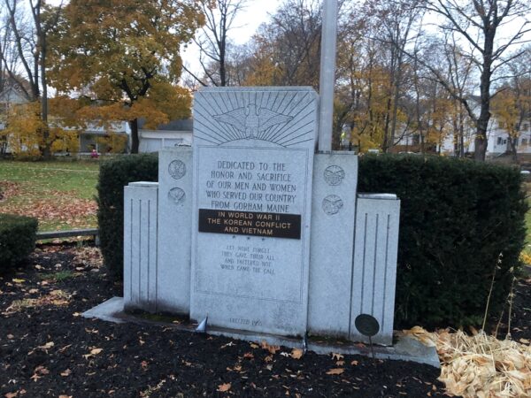 GORHAM MAINE WAR VETERANS MEMORIAL