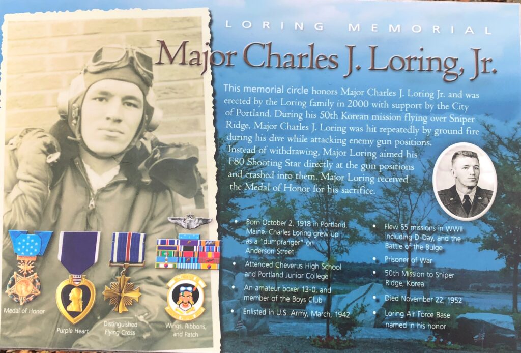 MAJOR CHARLES J. LORING, JR. MEDAL OF HONOR WAR MEMORIAL PLAQUE