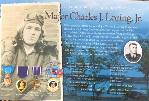 MAJOR CHARLES J. LORING, JR. MEDAL OF HONOR WAR MEMORIAL PLAQUE