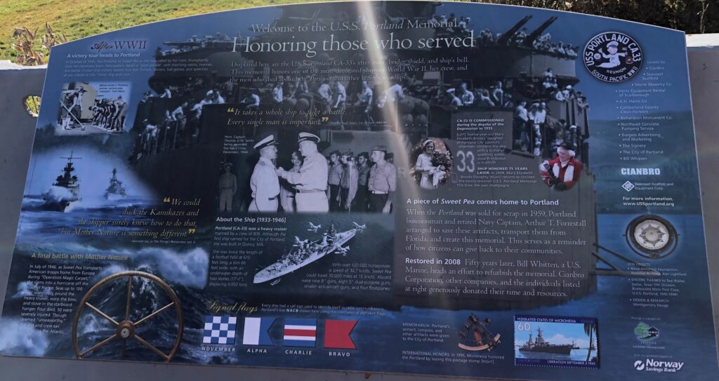 HONORING THOSE WHO SERVED U.S.S. PORTLAND MEMORIAL PLAQUE