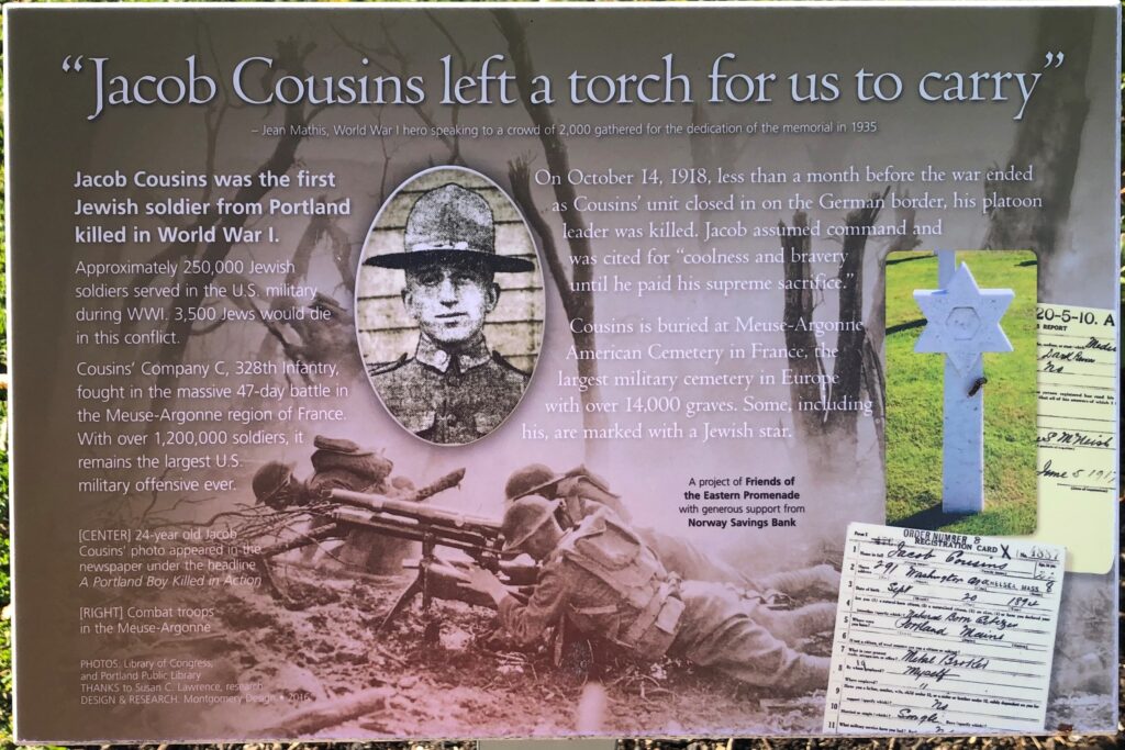 “JACOB COUSINS LEFT A TORCH FOR US TO CARRY” MEMORIAL PLAQUE