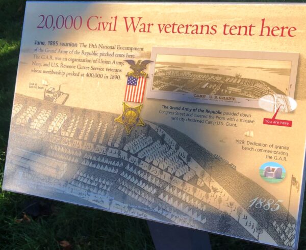 20,000 CIVIL WAR VETERANS TENT HERE MEMORIAL PLAQUE