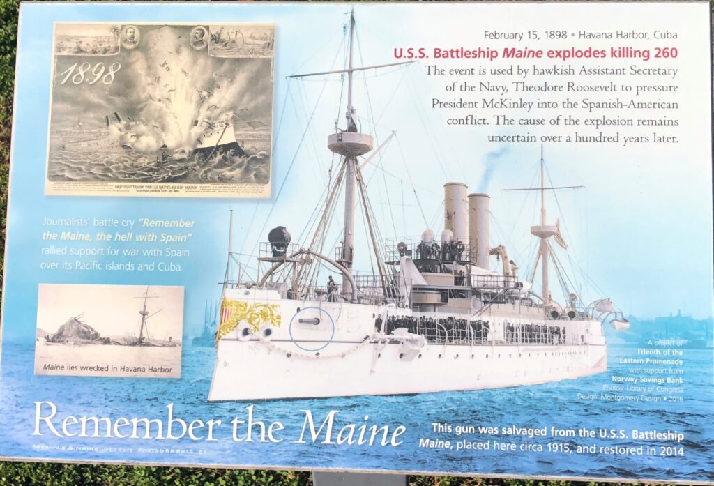 REMEMBR THE MAINE MEMORIAL GUN PLAQUE