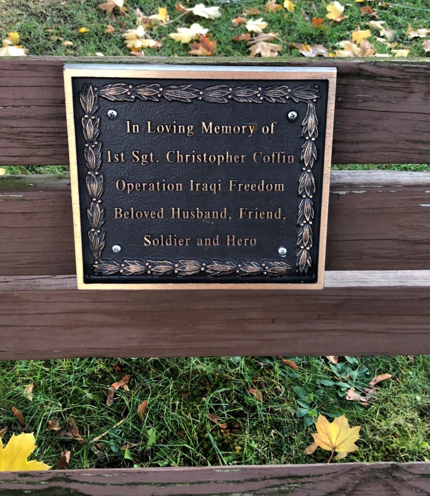 1ST SGT. CHRISTOPHER COFFIN WAR MEMORIAL BENCH PLAQUE
