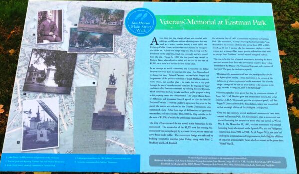 VETERANS’ MEMORIAL AT EASTMAN PARK MARKER