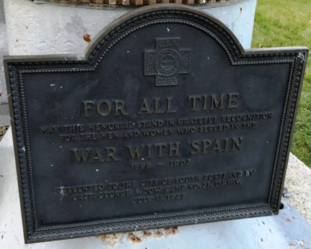 FOR ALL TIME WAR WITH SPAIN MEMORIAL PLAQUE