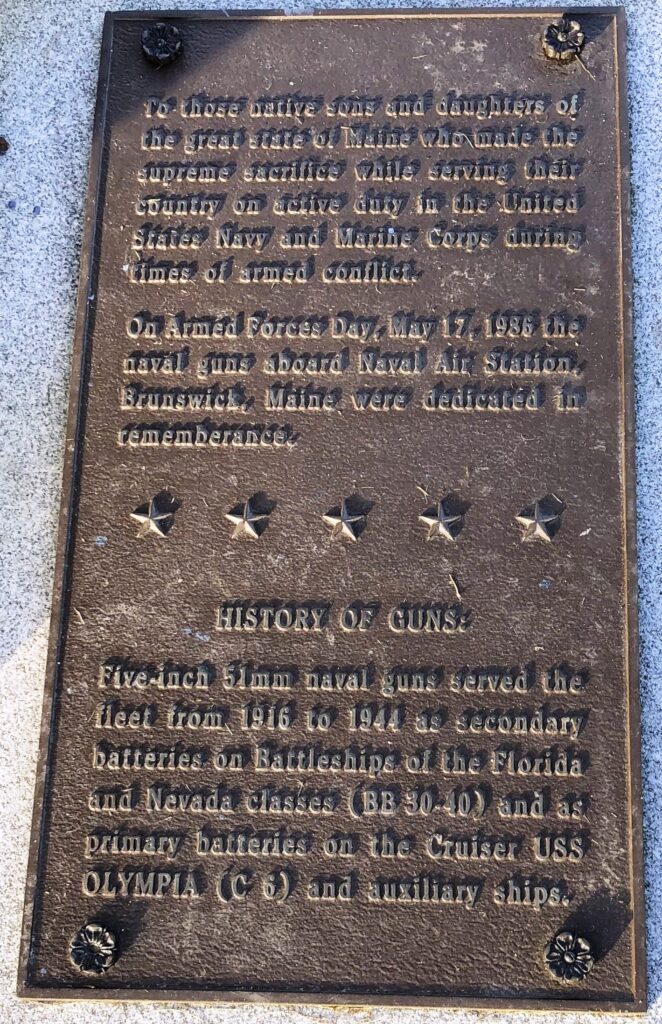 STATE OF MAINE SUPREME SACRIFICE WAR MEMORIAL GUN PLAQUE