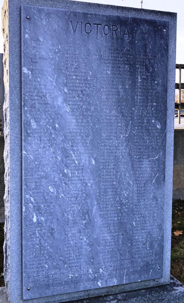 LEWISTON HIGH SCHOOL WORLD WAR MEMORIAL
