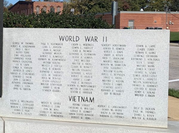 CLINTON COUNTY SUPREME SACRIFICE VETERANS MEMORIAL RIGHT STONE