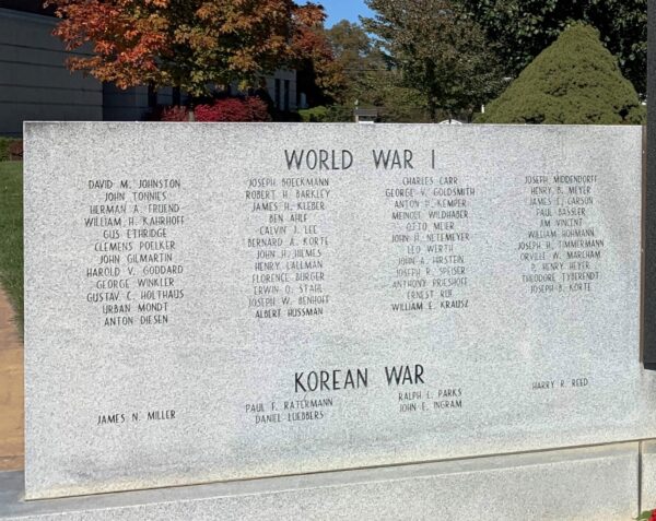 CLINTON COUNTY SUPREME SACRIFICE VETERANS MEMORIAL LEFT STONE