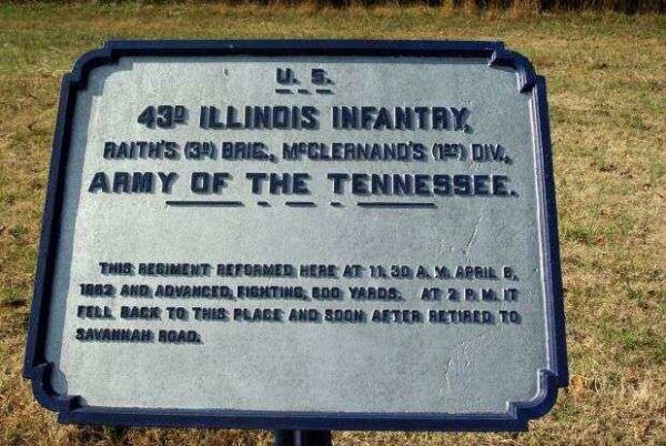 U.S. 43D ILLINOIS INFANTRY MEMORIAL PLAQUE I