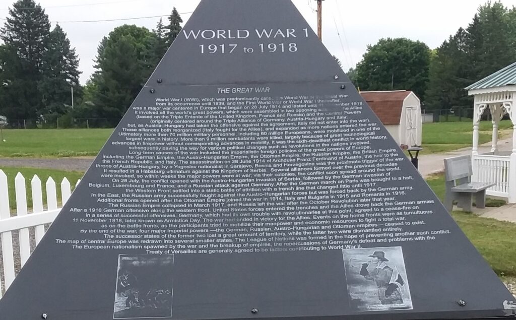 WILLIAMS COUNTY WORLD WAR I MEMORIAL STONE A