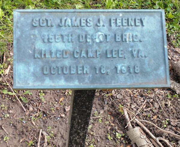 SGT. JAMES J. FEENEY WAR MEMORIAL TREE PLAQUE