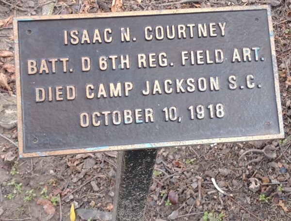 ISAAC N. COURTNEY WAR MEMORIAL TREE PLAQUE