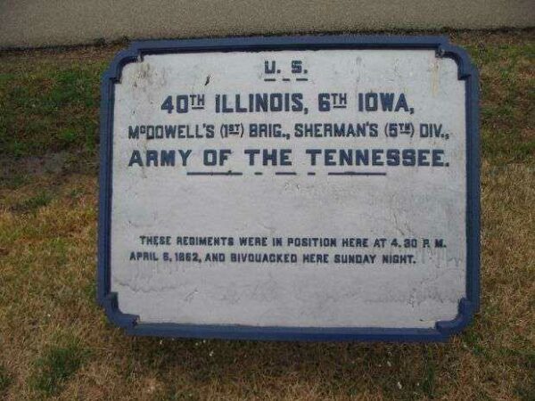 U.S. 40TH ILLINOIS, 6TH IOWA MEMORIAL PLAQUE
