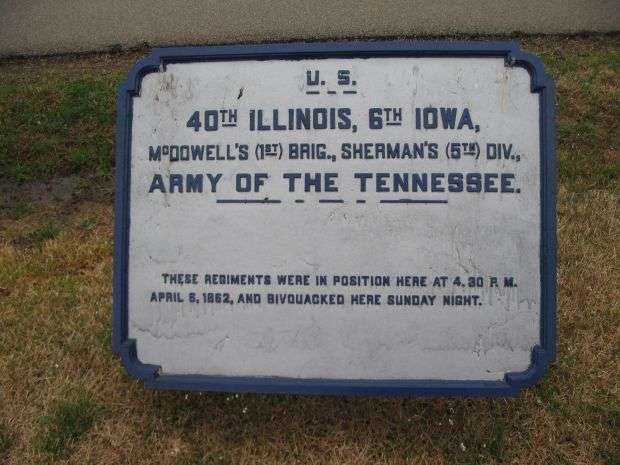 U.S. 40TH ILLINOIS, 6TH IOWA MEMORIAL PLAQUE