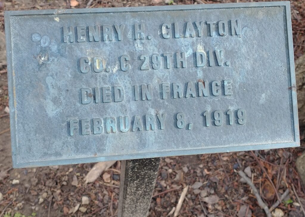 HENRY H. CLAYTON WAR MEMORIAL TREE PLAQUE