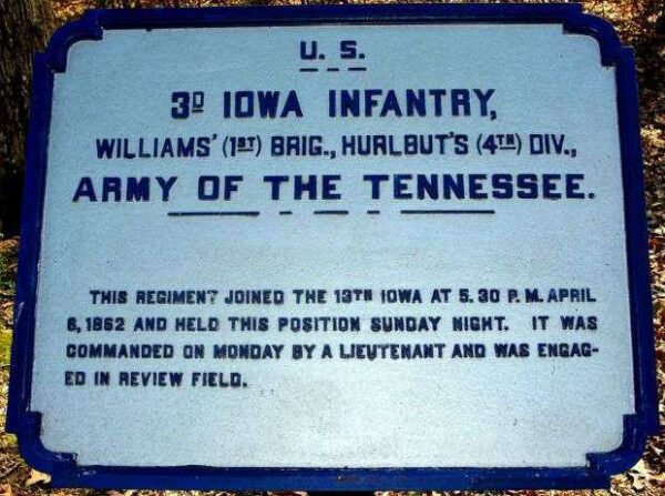 U.S. 3D IOWA INFANTRY MEMORIAL PLAQUE III