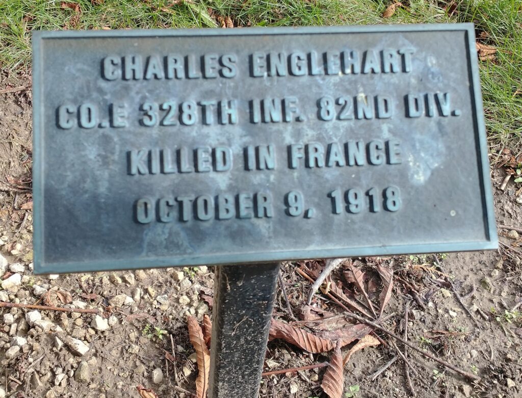 CHARLES ENGLEHART WAR MEMORIAL TREE PLAQUE