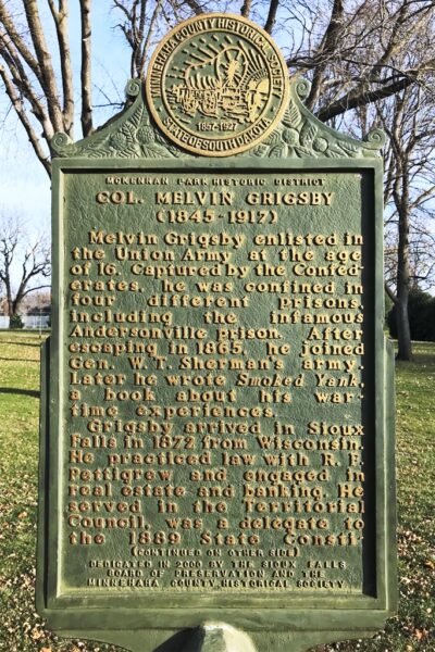 COL. MELVIN GRIGSBY WAR MEMORIAL MARKER FRONT