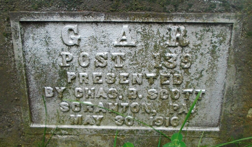 G.A.R. POST 139 MEMORIAL PLAQUE A