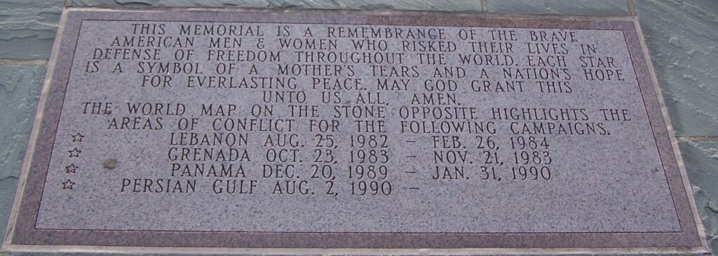 CUMBERLAND COUNTY WAR VETERANS MEMORIAL TABLET