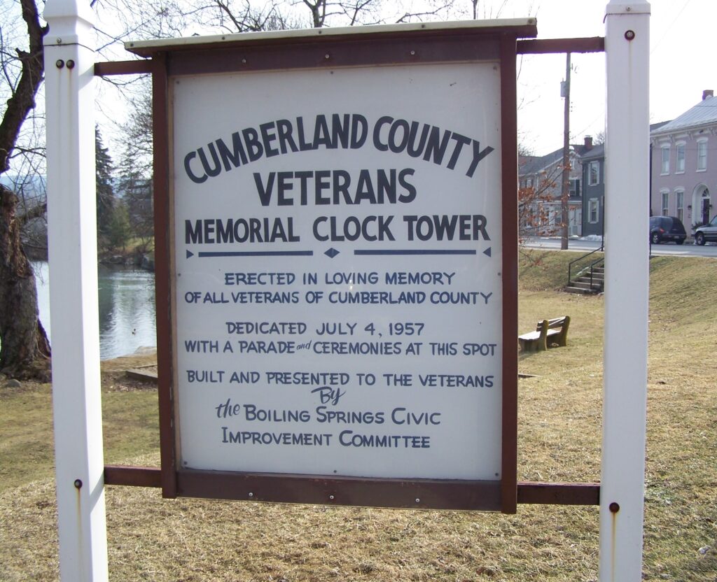 CUMBERLAND COUNTY VETERANS MEMORIAL CLOCK TOWER MARKER