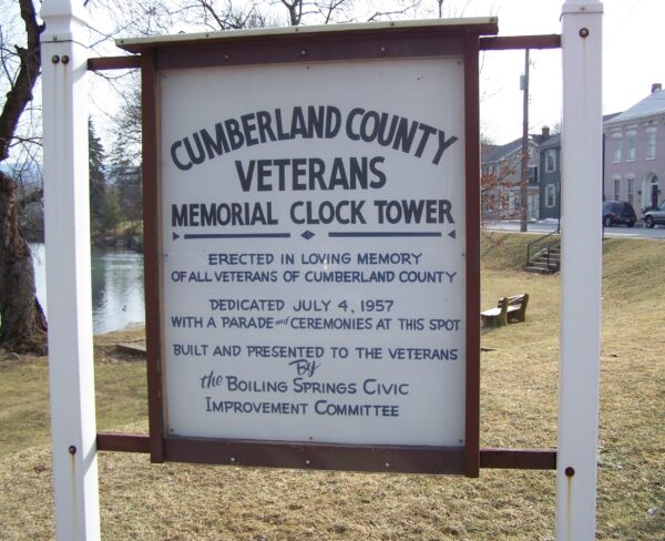 CUMBERLAND COUNTY VETERANS MEMORIAL CLOCK TOWER MARKER