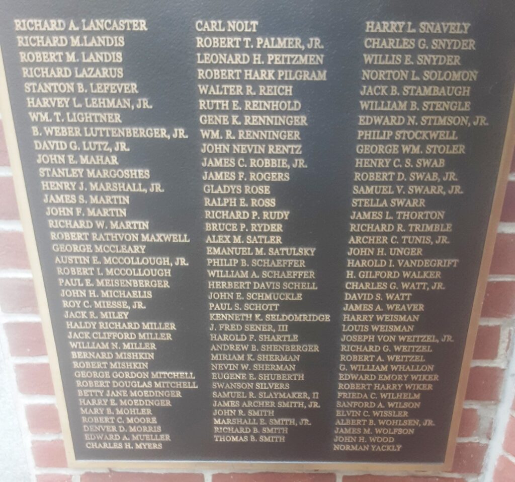 WEST END WORLD WAR II HONOR ROLL MEMORIAL PLAQUE B