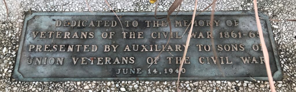 DEDICATED TO THE MEMORY OF VETERANS OF THE CIVIL WAR MEMORIAL PLAQUE