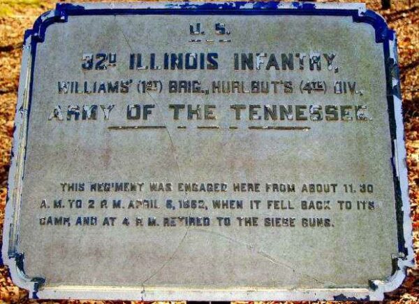 U.S. 32D ILLINOIS INFANTRY MEMORIAL PLAQUE