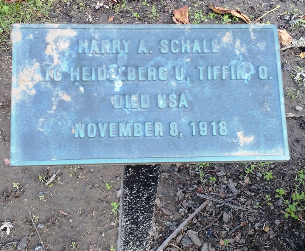 HARRY A. SCHALL WAR MEMORIAL TREE PLAQUE