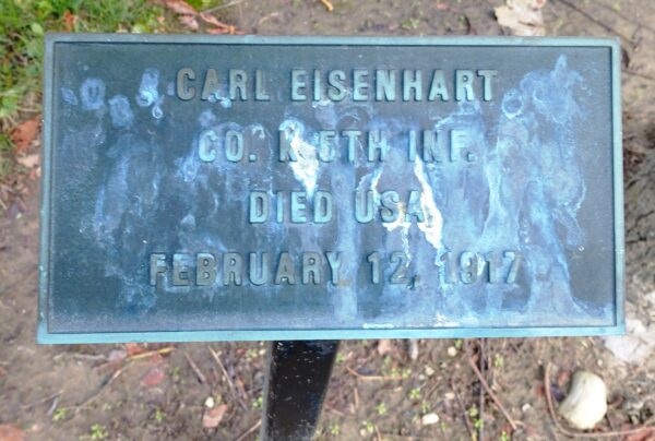 CARL EISENHART WAR MEMORIAL TREE PLAQUE