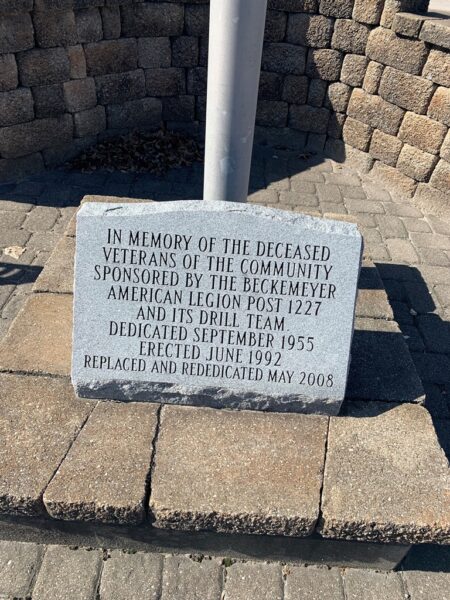 AMERICAN LEGION POST 1227 DECEASED VETERANS MEMORIAL FLAGPOLE STONE