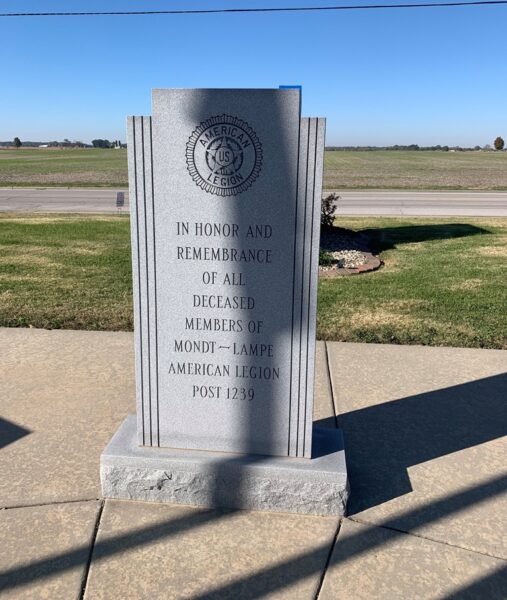 MONDT-LAMPE AMERICAN LEGION POST 1239 DECEASED MEMORIAL