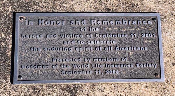 BECKEMEYER SEPTEMBER 11, 2001 WAR MEMORIAL PLAQUE