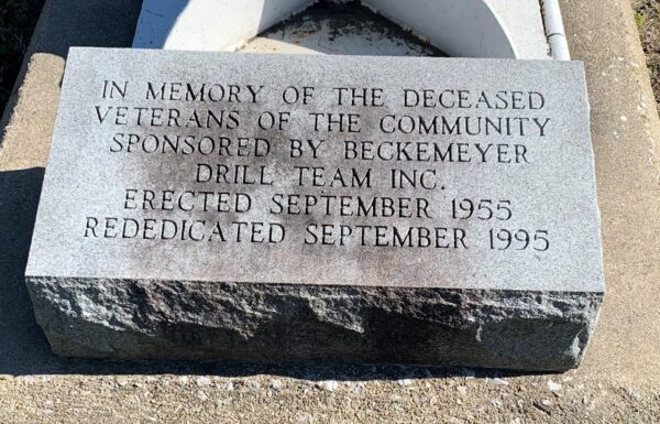 BECKEMEYER DRILL TEAM VETERANS MEMORIAL FLAGPOLE STONE ON MURRAY STREET