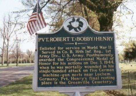 PVT. ROBERT T. (BOBBY) HENRY MEMORIAL MARKER