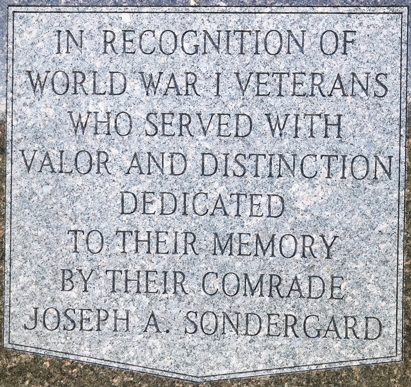SAINT BERNARD CEMETERY WORLD WAR I VETERANS MEMORIAL NARRATIVE STONE