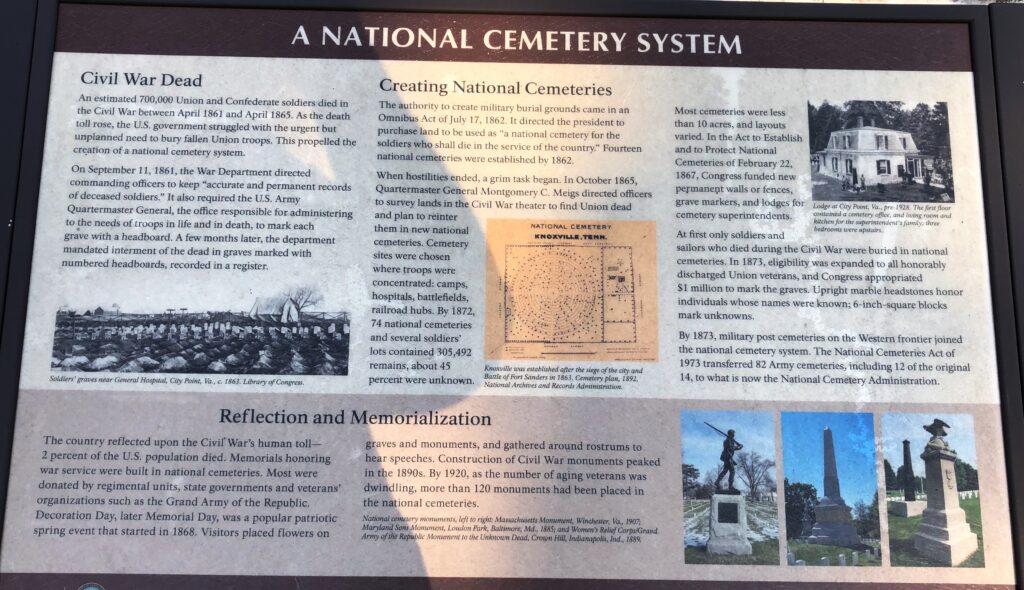 A NATIONAL CEMETERY SYSTEM WAR MEMORIAL PANEL CULPEPER, VA