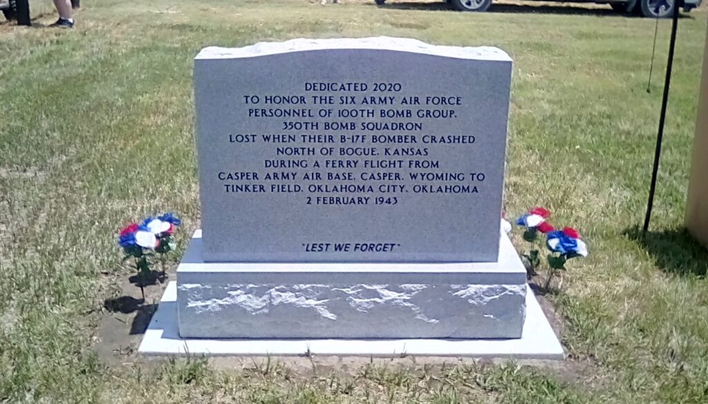 SIX ARMY AIR FORCE B-17 BOMBER CRASH MEMORIAL FRONT