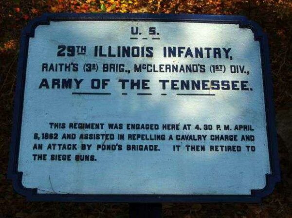U.S. 29TH ILLINOIS INFANTRY MEMORIAL PLAQUE II
