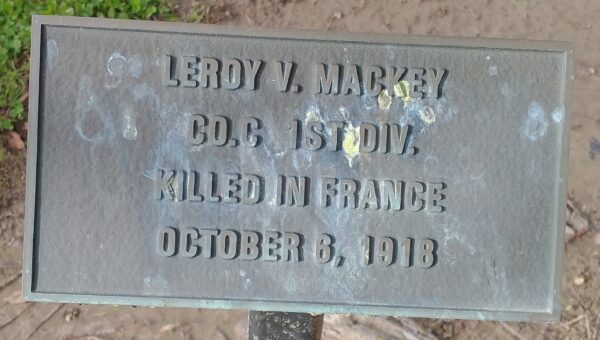 LEROY V. MACKEY WAR MEMORIAL TREE PLAQUE