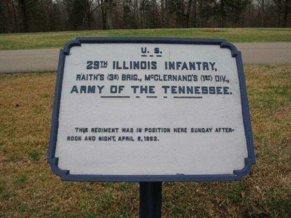U.S. 29TH ILLINOIS INFANTRY MEMORIAL PLAQUE I