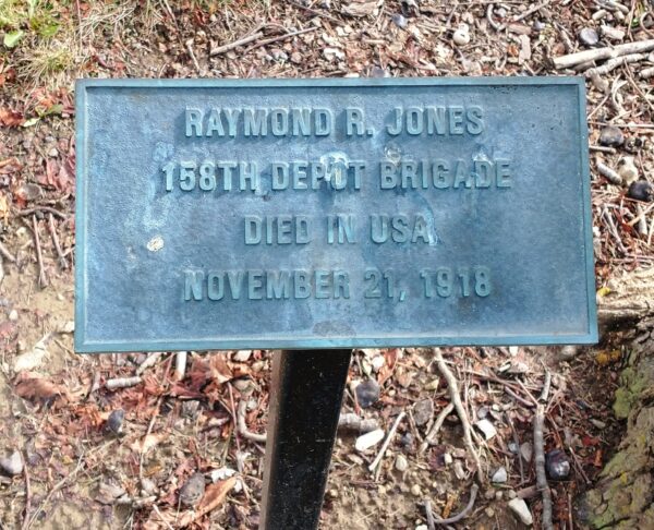 RAYMOND R. JONES WAR MEMORIAL TREE PLAQUE