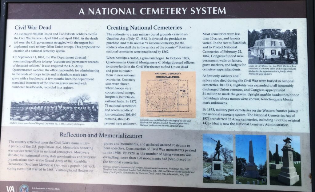 A NATIONAL CEMETERY SYSTEM WAR MEMORIAL PANEL